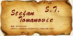 Stefan Tomanović vizit kartica